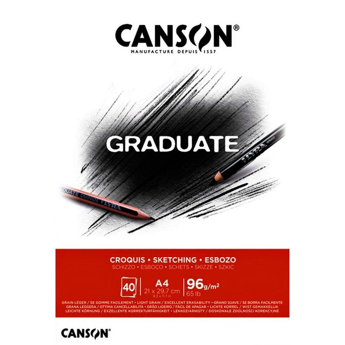 Canson Graduate A4 96gr 40 Sayfa Çizim Sketch Defter C400110362