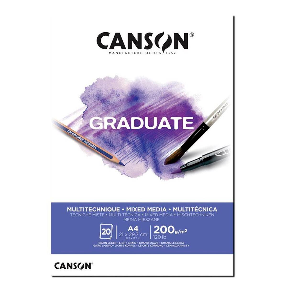 Canson Graduate Mix Media 20 Sayfa A4 200G - 10377
