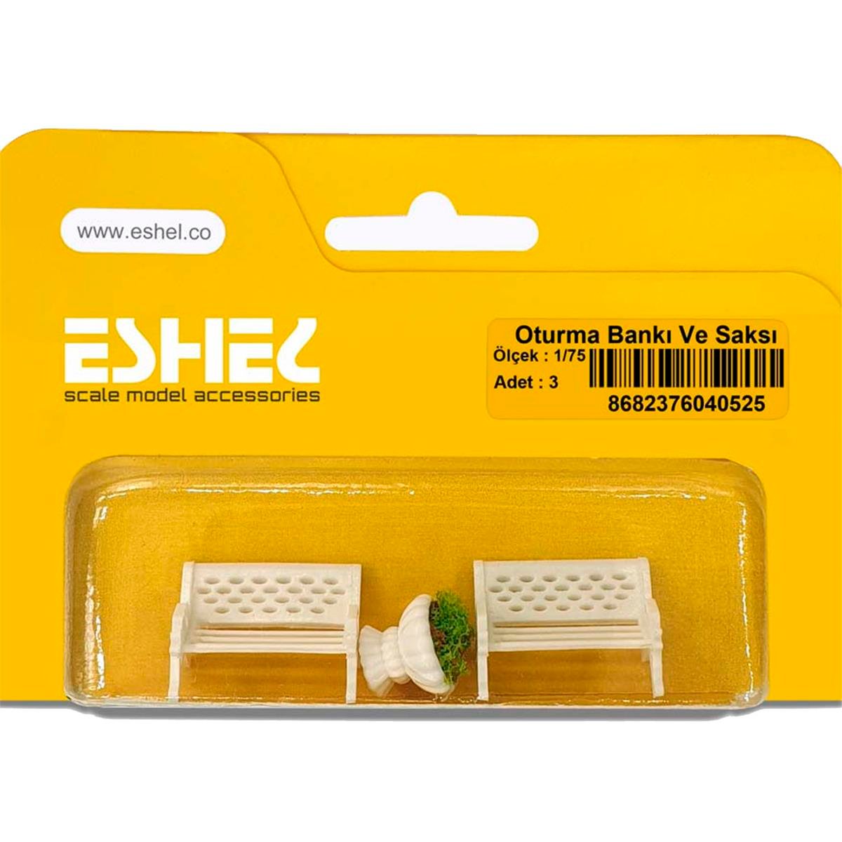 Eshel 1/75 3'lü Oturma Bankı Ve Saksı