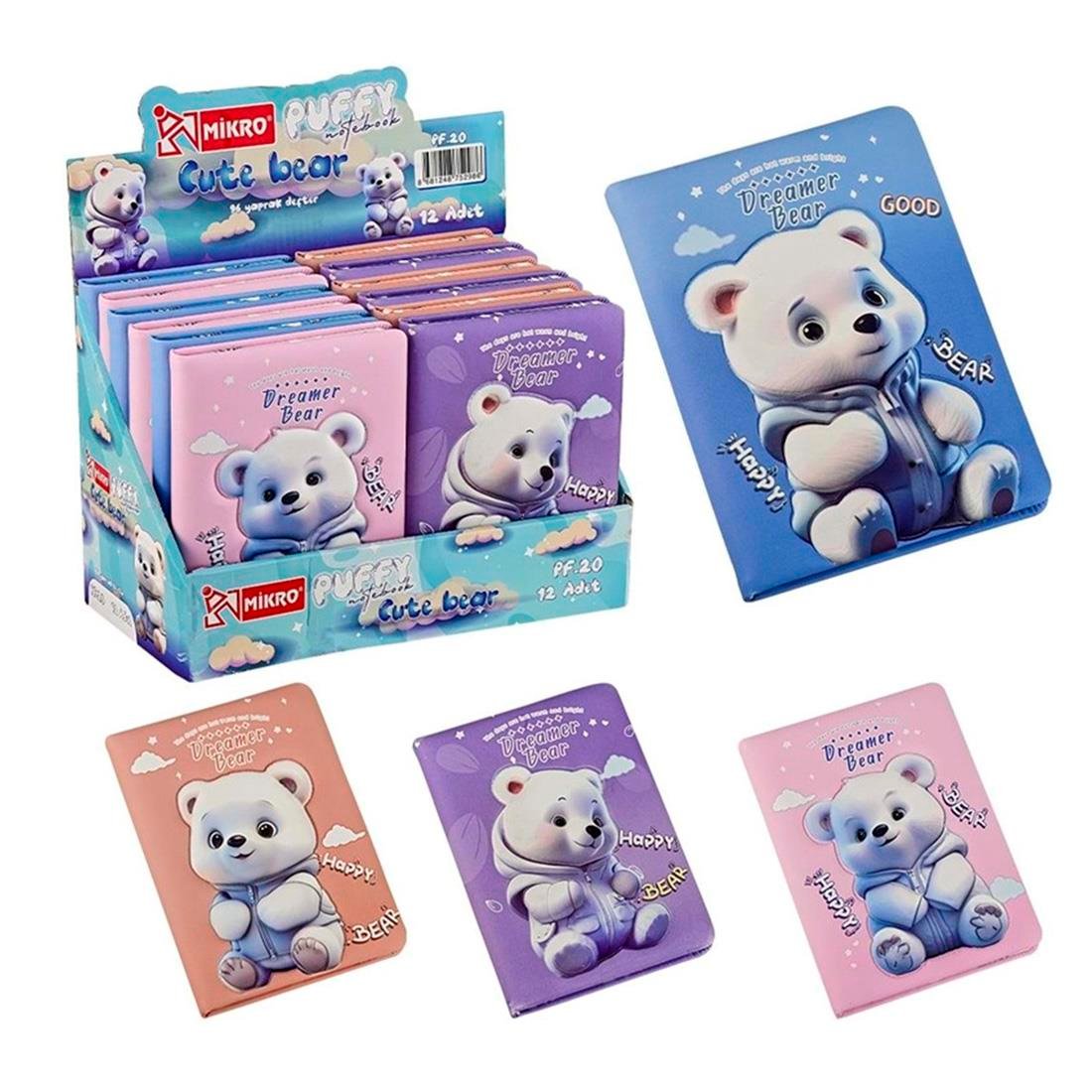 Mikro Puffy Cute Bear Girl Not Defteri PF-20