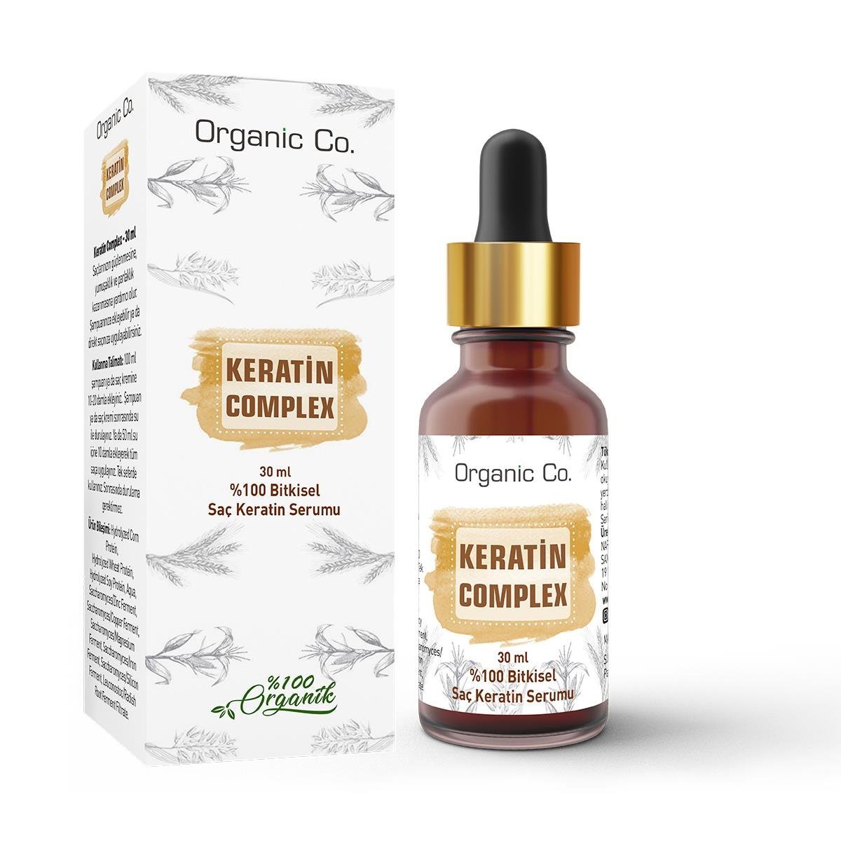 Organic Co Bitkisel Saç Keratin Serumu 30 ml