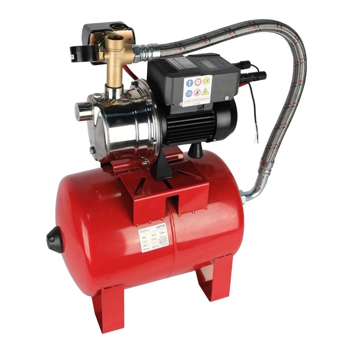 Cacheng - 24/48 Volt DC Solar Fırçasız/İnvertörlü Güneş Paneli Hidroforu 3 Kat 3 Daire 24 Litre Tank