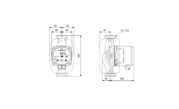 Grundfos - Grundfos ALPHA2 25-60(180 mm) 25-40.000 Kazan İçin Frekans Konvertörlü Sirkülasyon Pompası 6mss 3.4m³/h