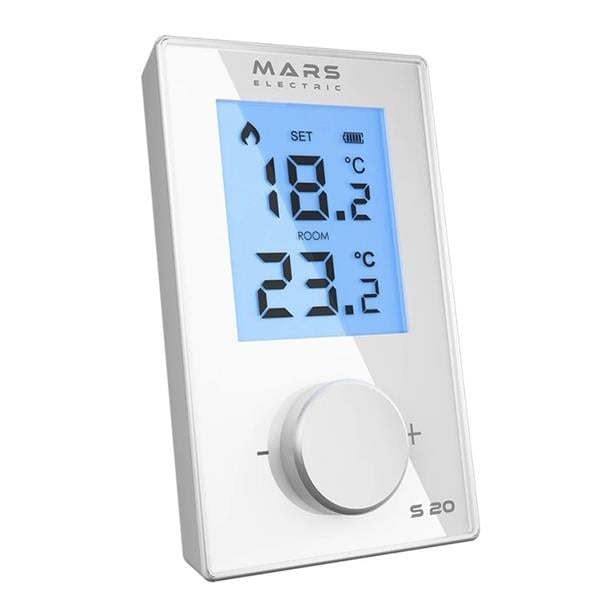 MARS - Mars S20 Kablosuz Dijital Oda Termostatı Yüksek Hassasiyetli Beyaz