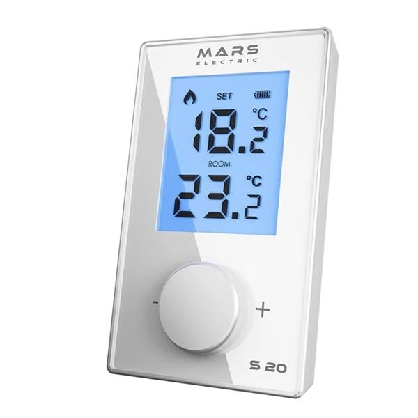 MARS - Mars S20 Kablosuz Dijital Oda Termostatı Yüksek Hassasiyetli Beyaz