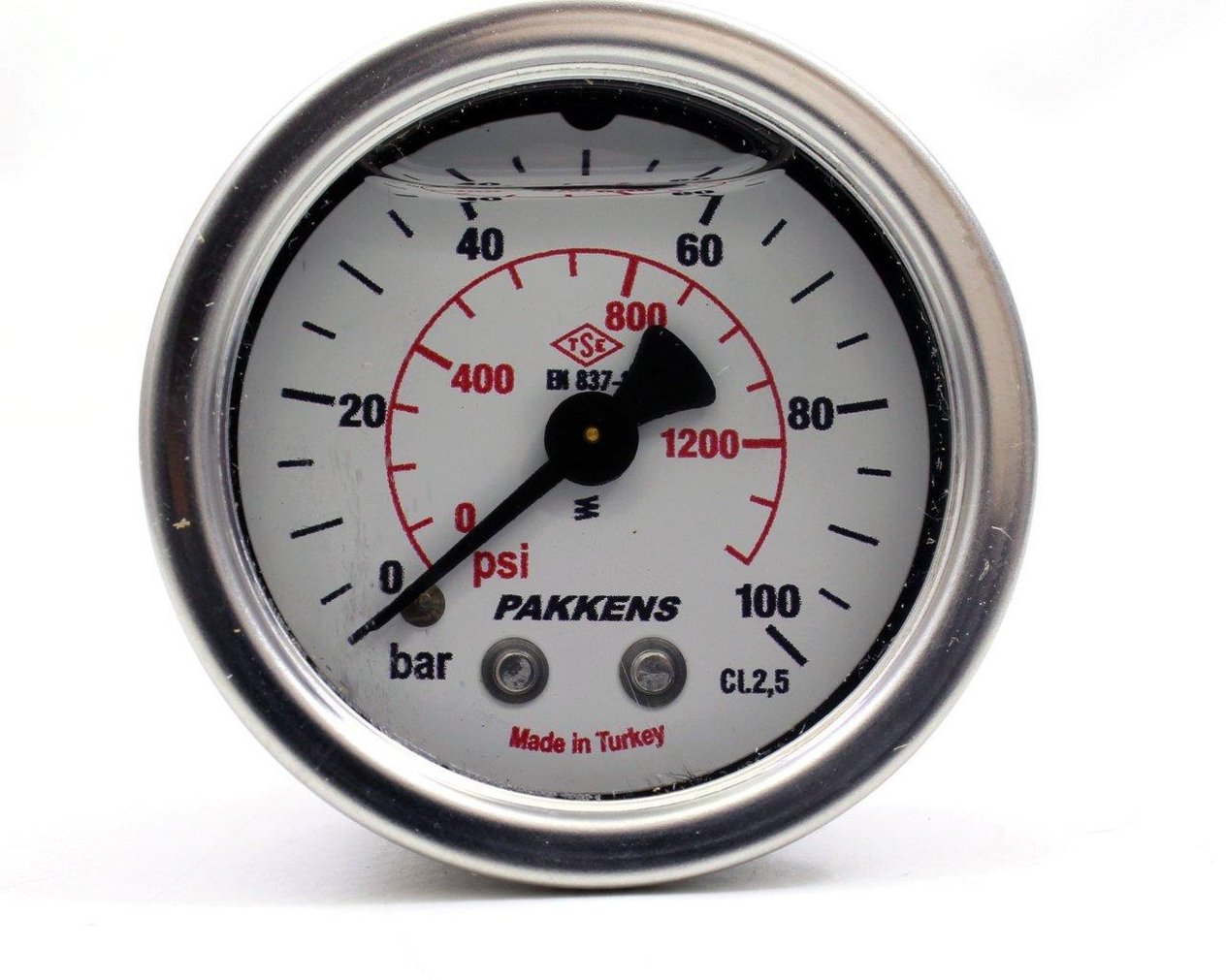 Pakkens - Pakkens 0-100 Bar 50 mm Arkadan Bağlantılı Gliserinli Manometre G 1/4 inç