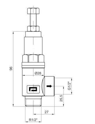 Pakkens - Pakkens 3/4'' Ayarlı Emniyet Ventili DN20 Erkek