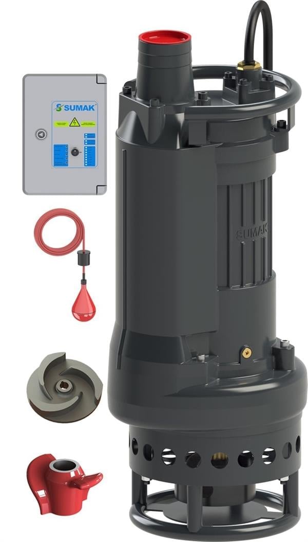 Sumak Pompa - Sumak SDT50/3 C Karıştırıcılı Çamur Suyu Dalgıç Pompa Trifaze (380V) 5.5HP