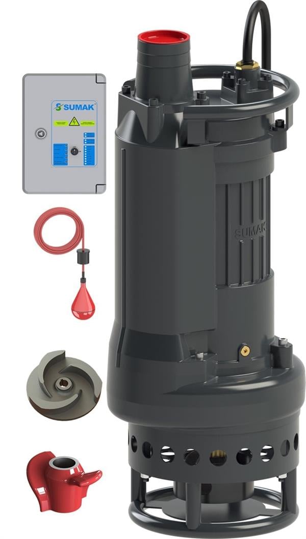 Sumak Pompa - Sumak SDT75/3 C Karıştırıcılı Çamur Suyu Dalgıç Pompa Trifaze (380V) 7.5HP