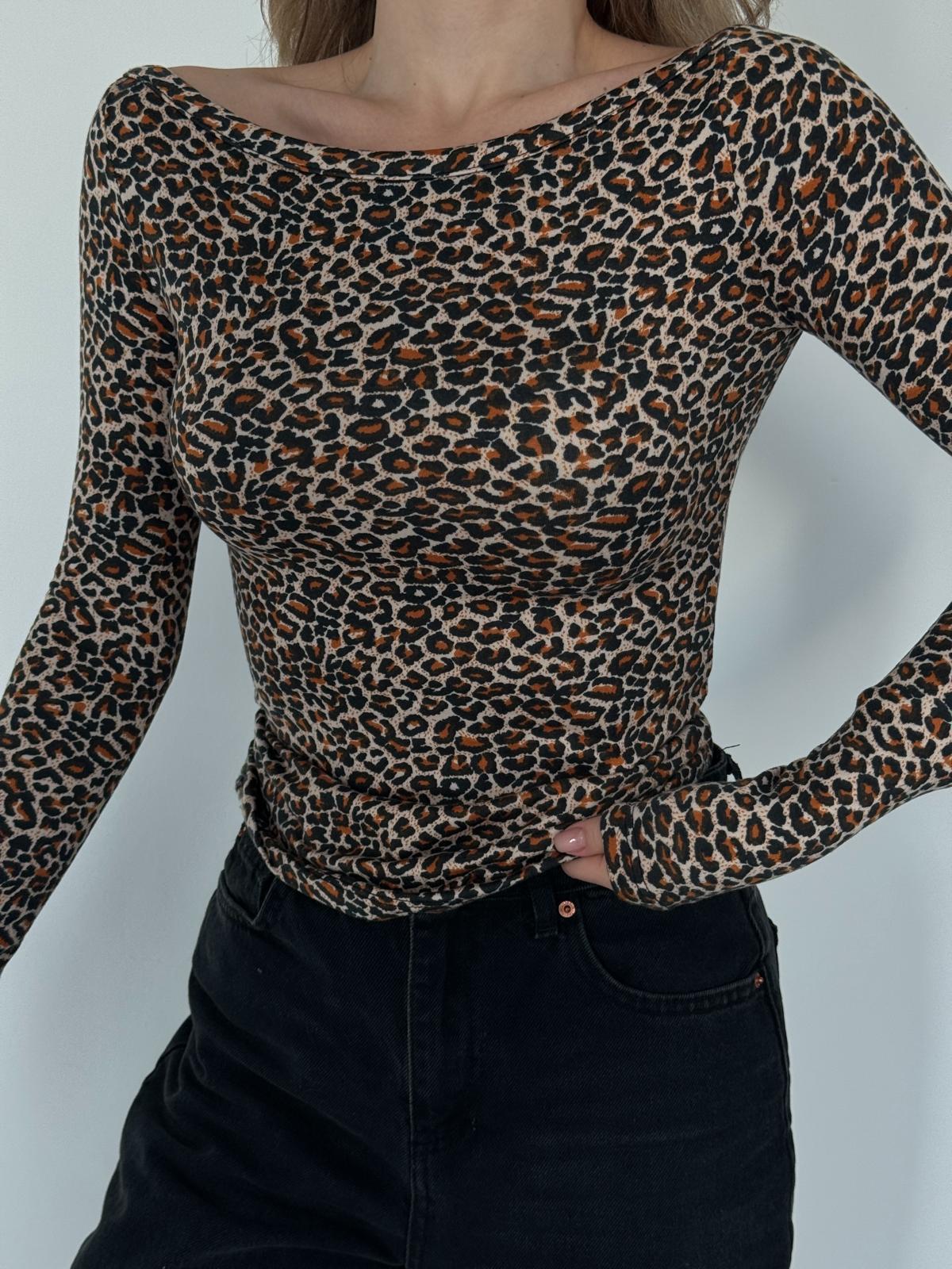 LEOPAR KAYIK YAKA BLUZ