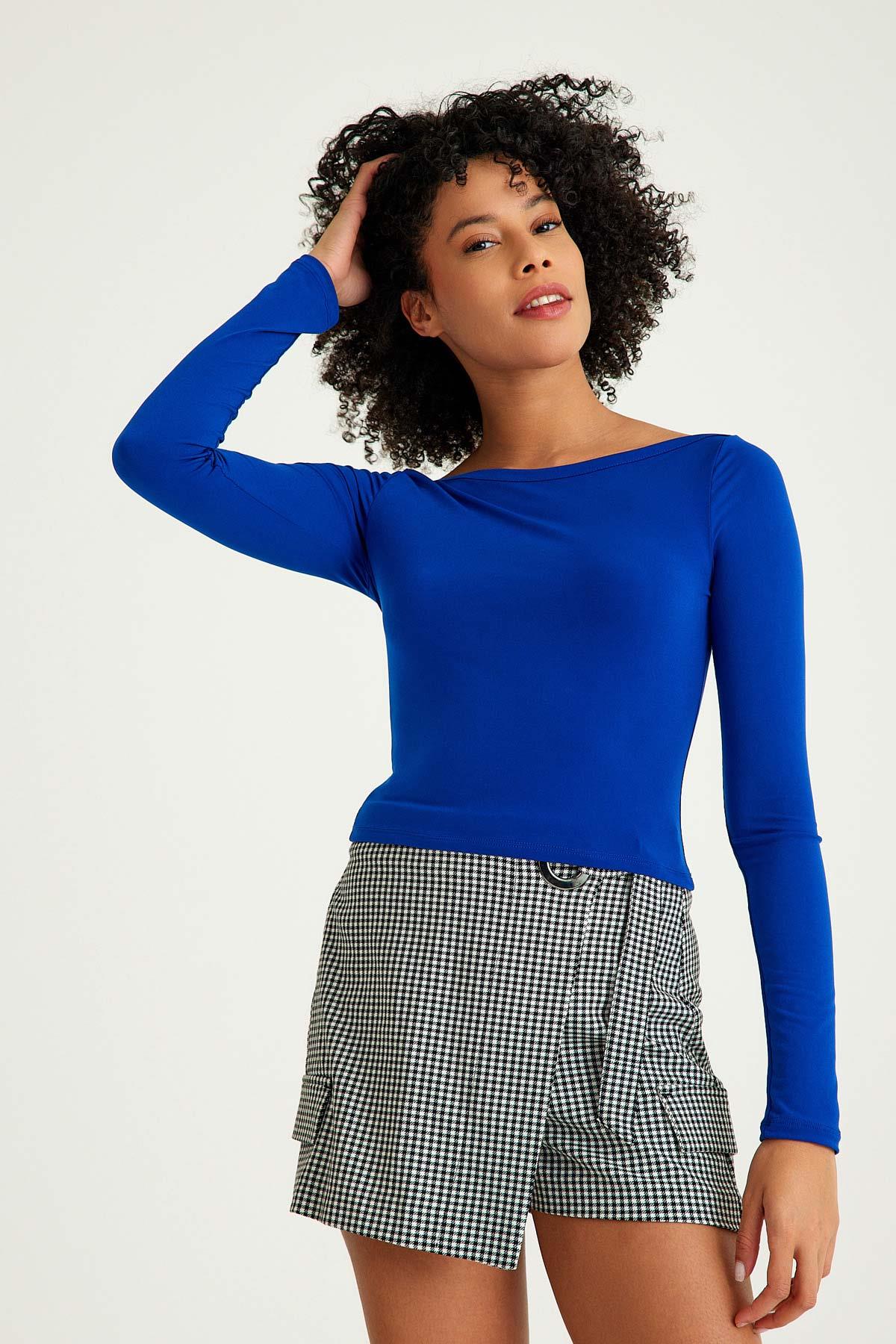 Moda Hour Slimfit Saks Mavi Sandy Kumaş Body