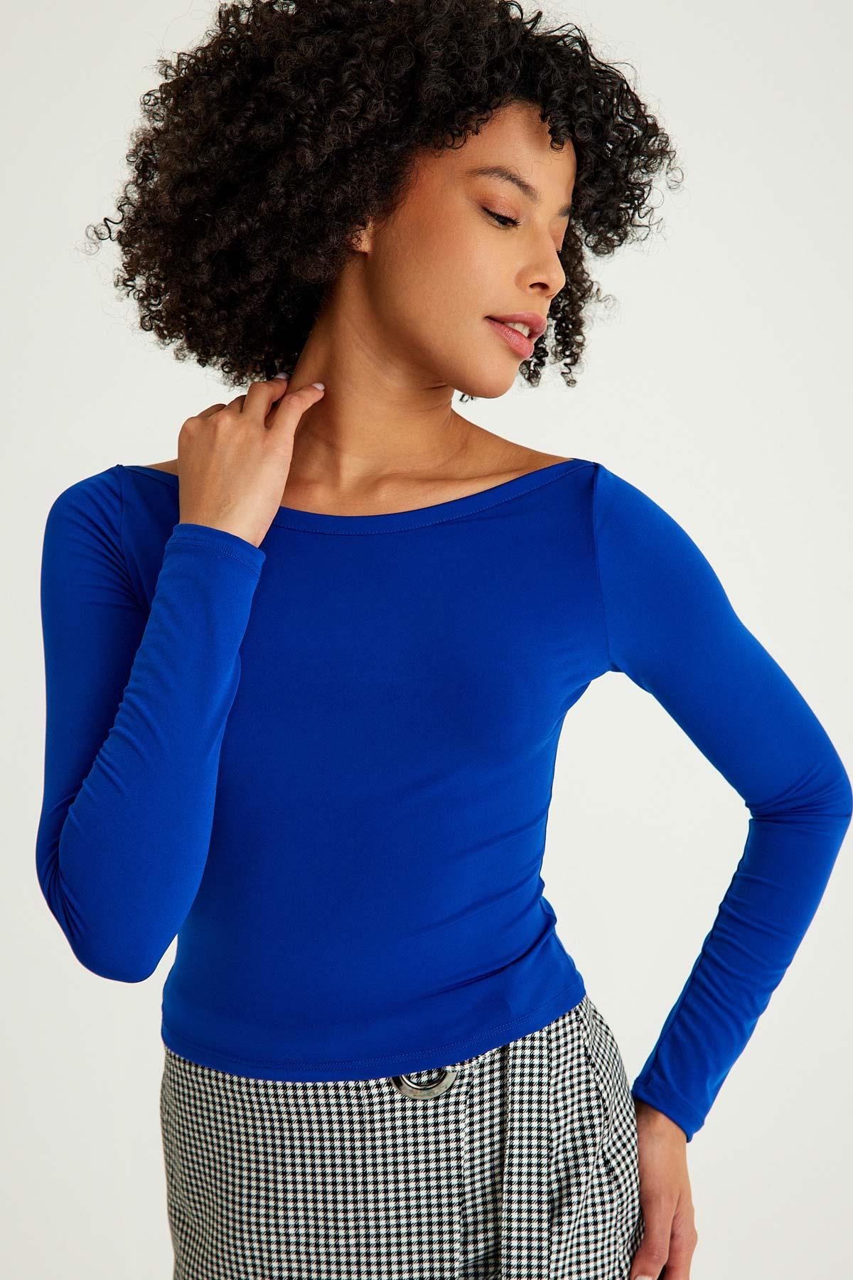 Moda Hour Slimfit Saks Mavi Sandy Kumaş Body