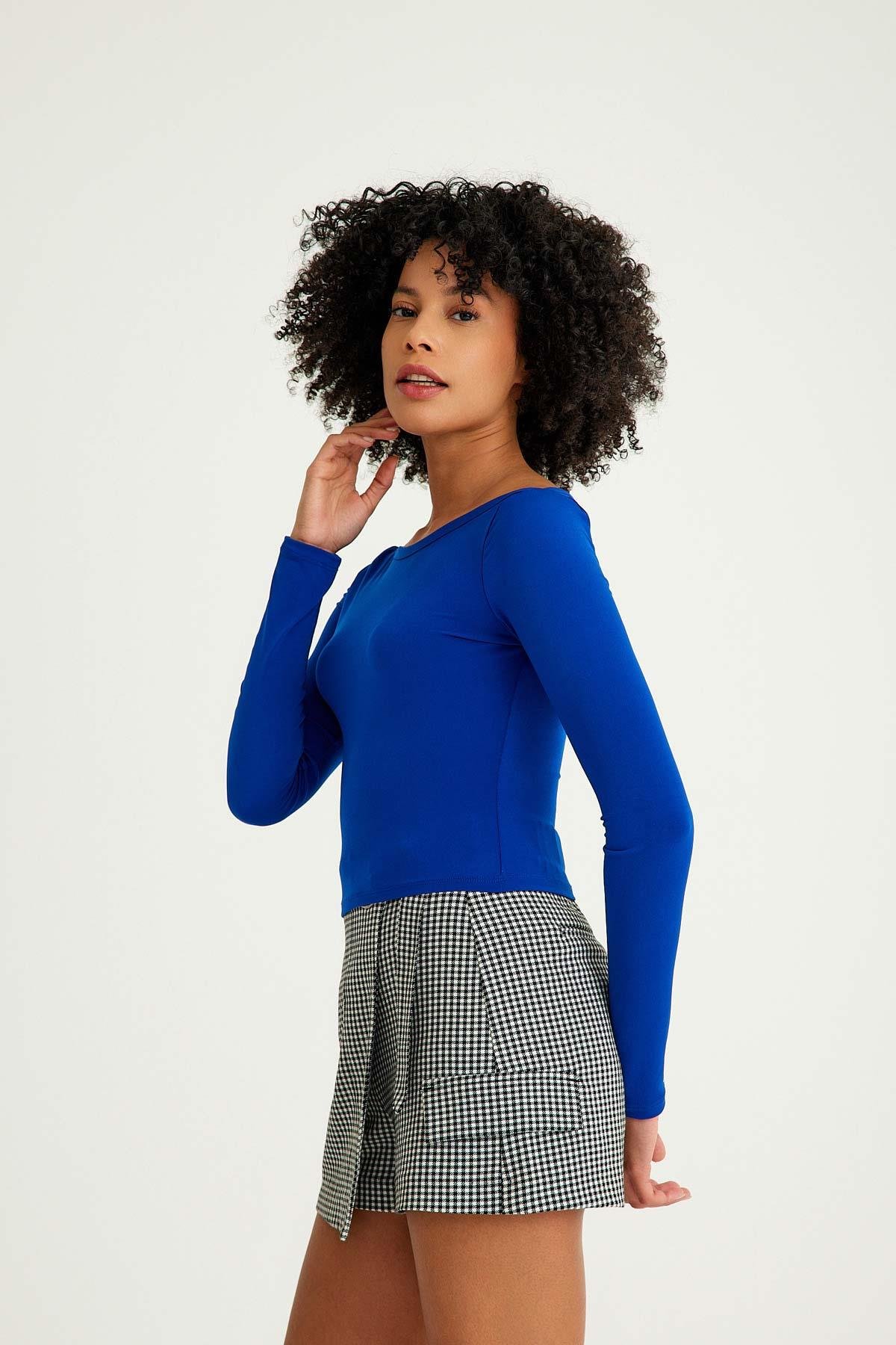 Moda Hour Slimfit Saks Mavi Sandy Kumaş Body