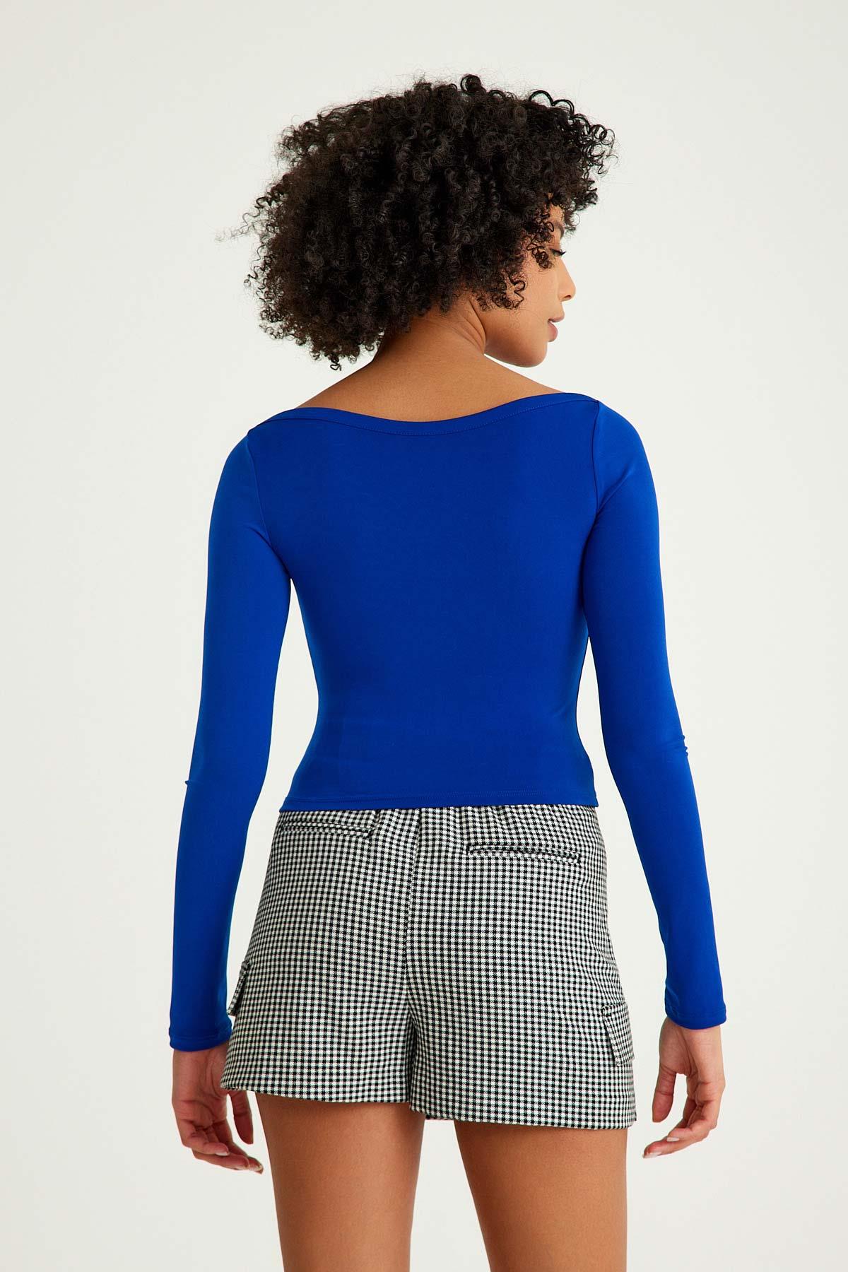 Moda Hour Slimfit Saks Mavi Sandy Kumaş Body