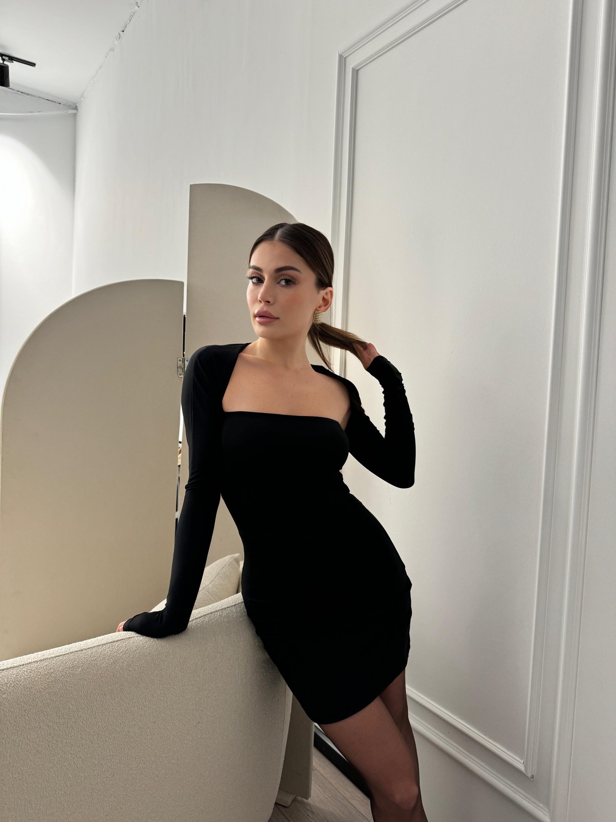 Straplez Bolerolu Mini Elbise