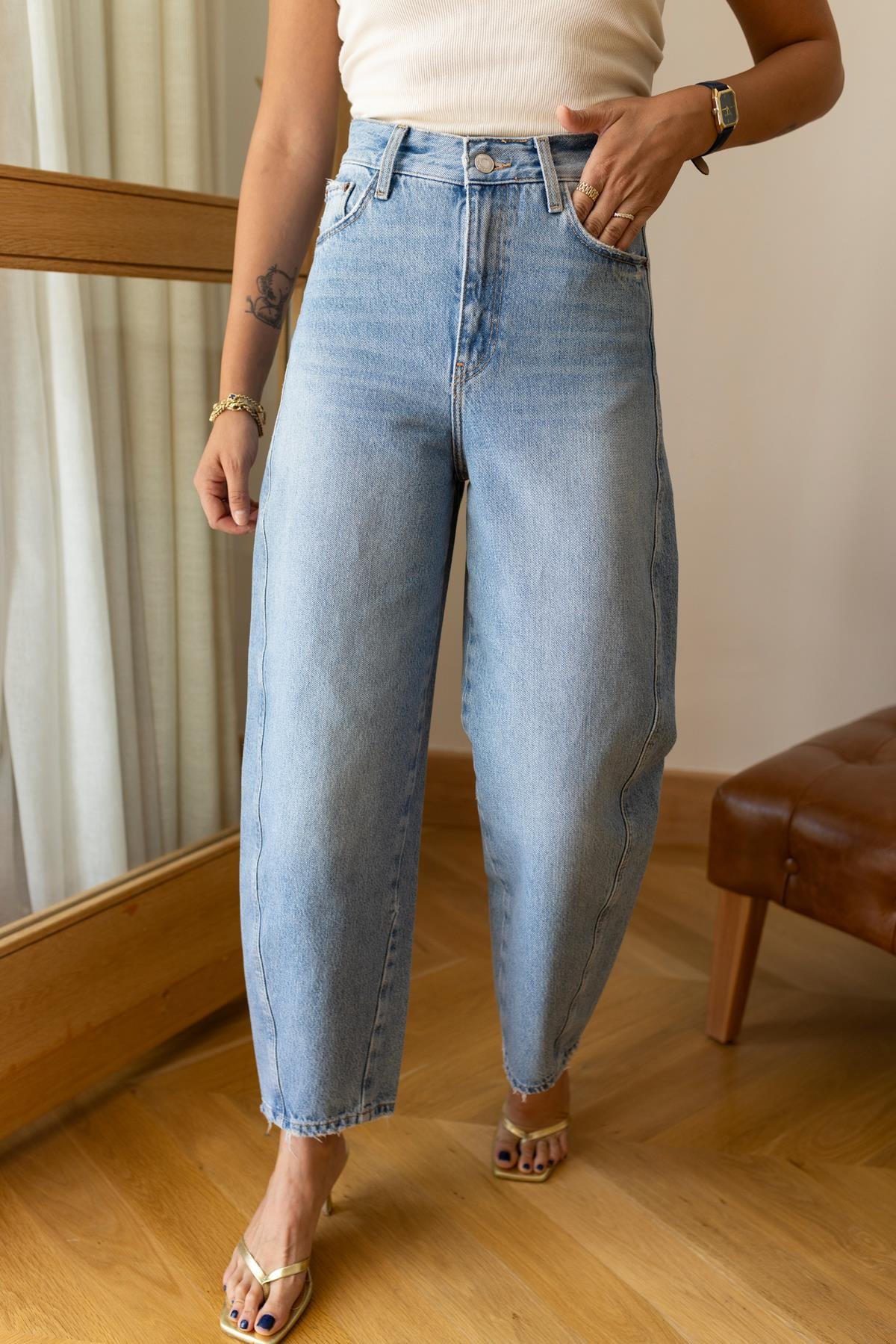 Klasik Jean Rengi Slouchy Jean Pantolon