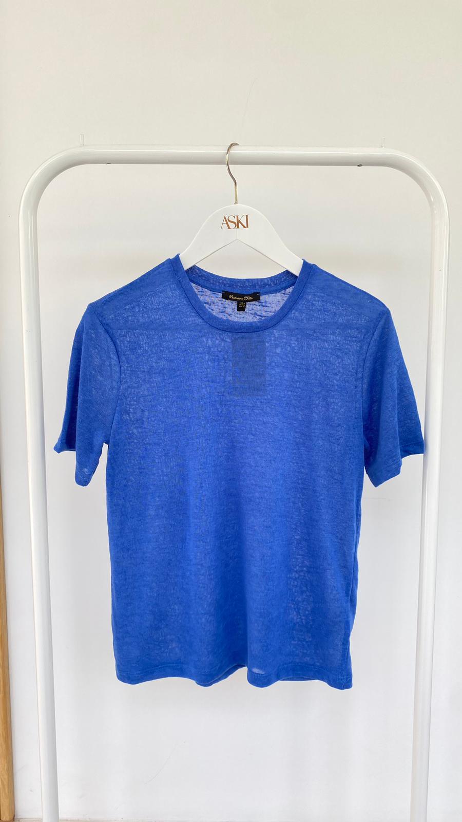 Mavi Bisiklet Yaka Transparan T-shirt