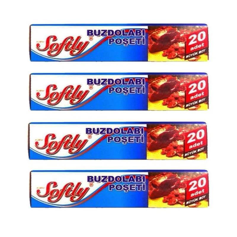 Softly Buzdolabı Poşeti 20'li Büyük Boy 4 Lü Paket