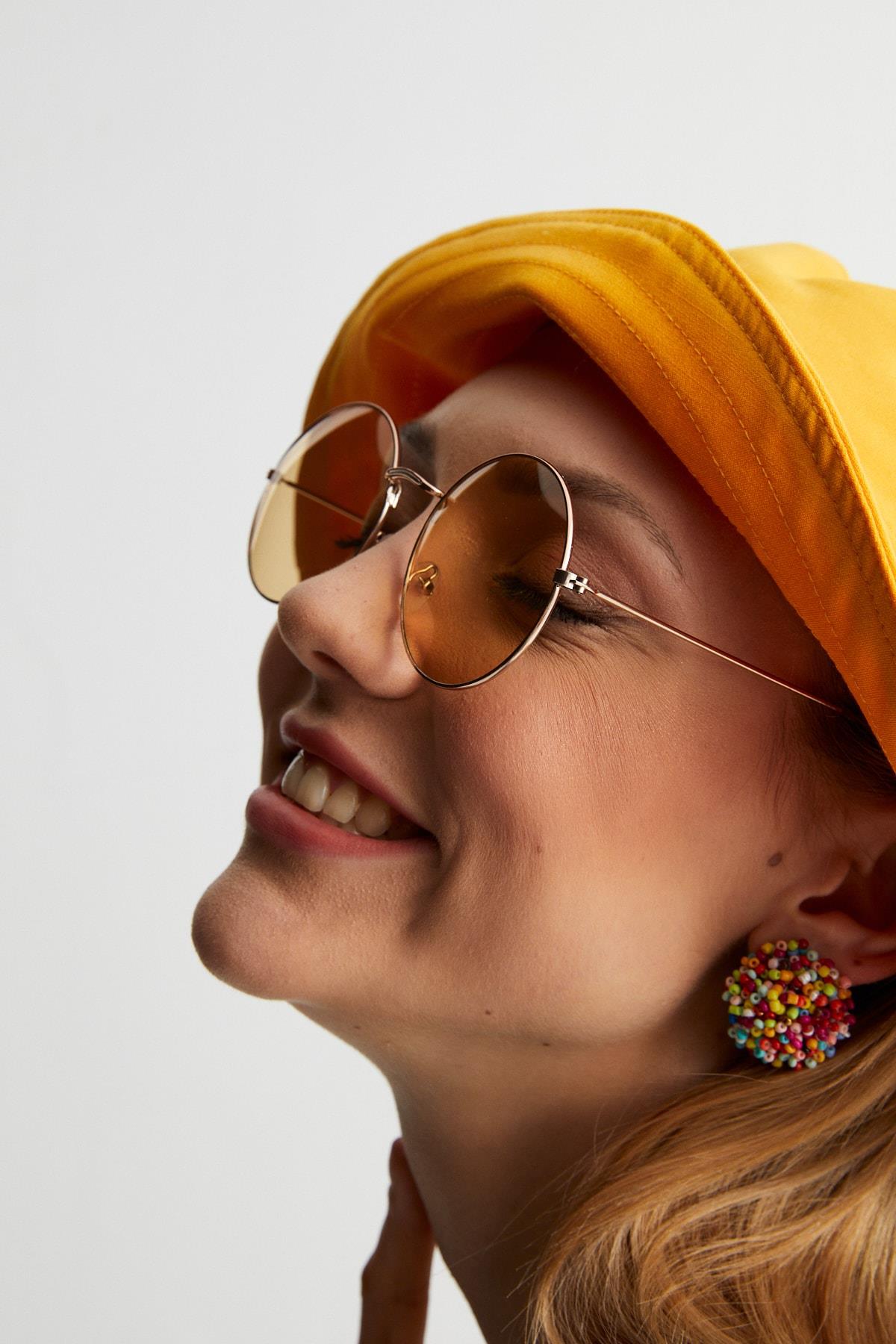 Unisex Altın Güneş Gözlüğü Rpss025404