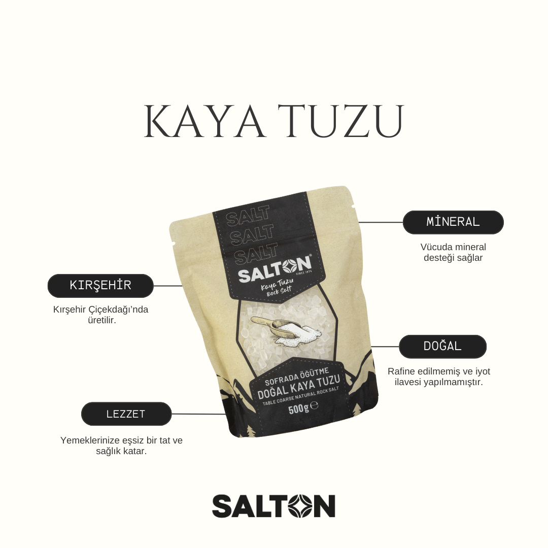 Doğal Kaya Tuzu Doypack 500gr Salton