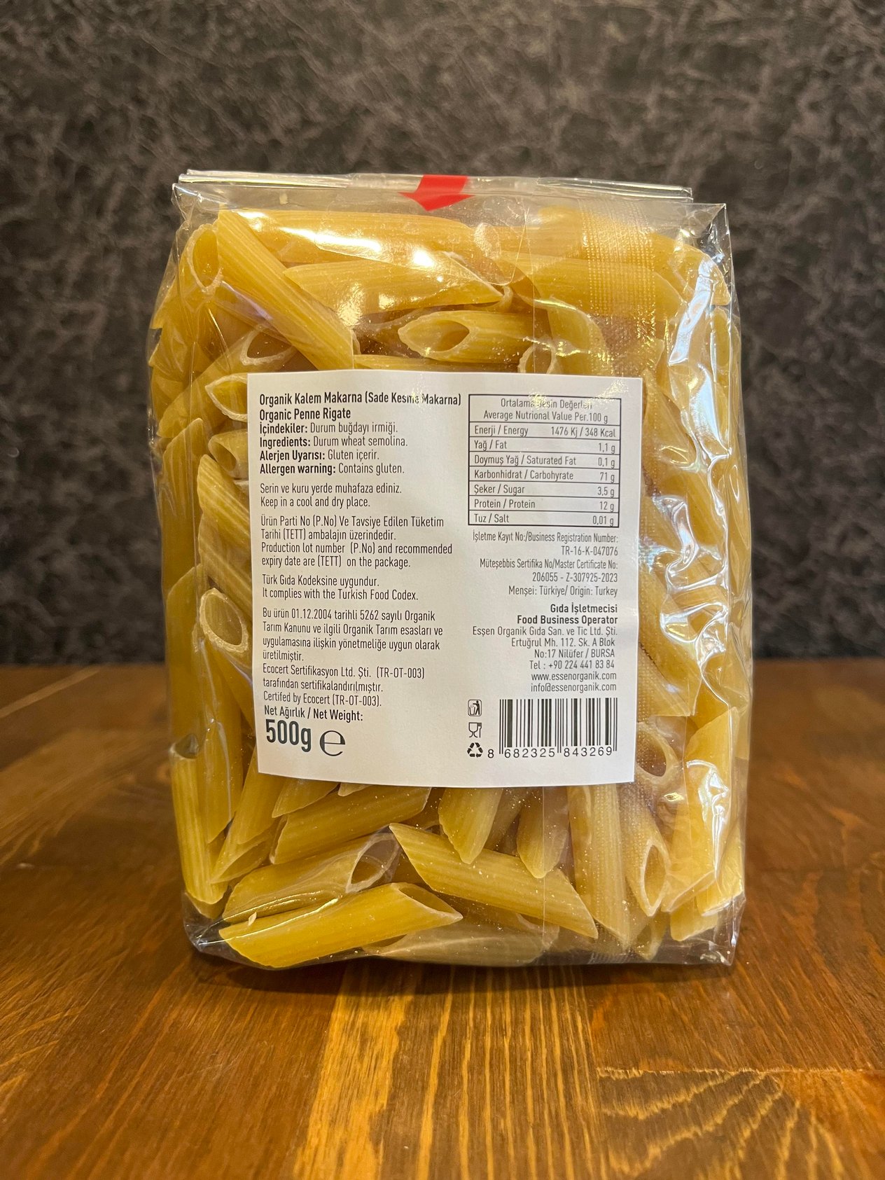 Organik Kalem Makarna 500gr Essen