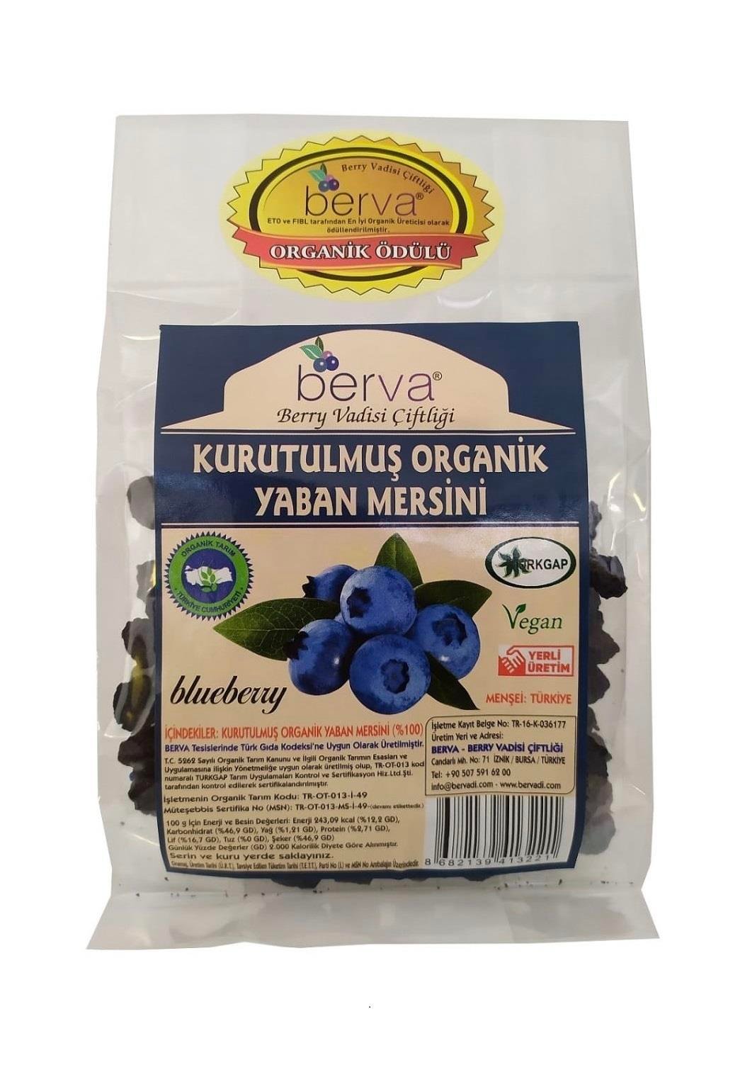 Organik Kuru Yaban Mersini 50 gr Berva Vadisi