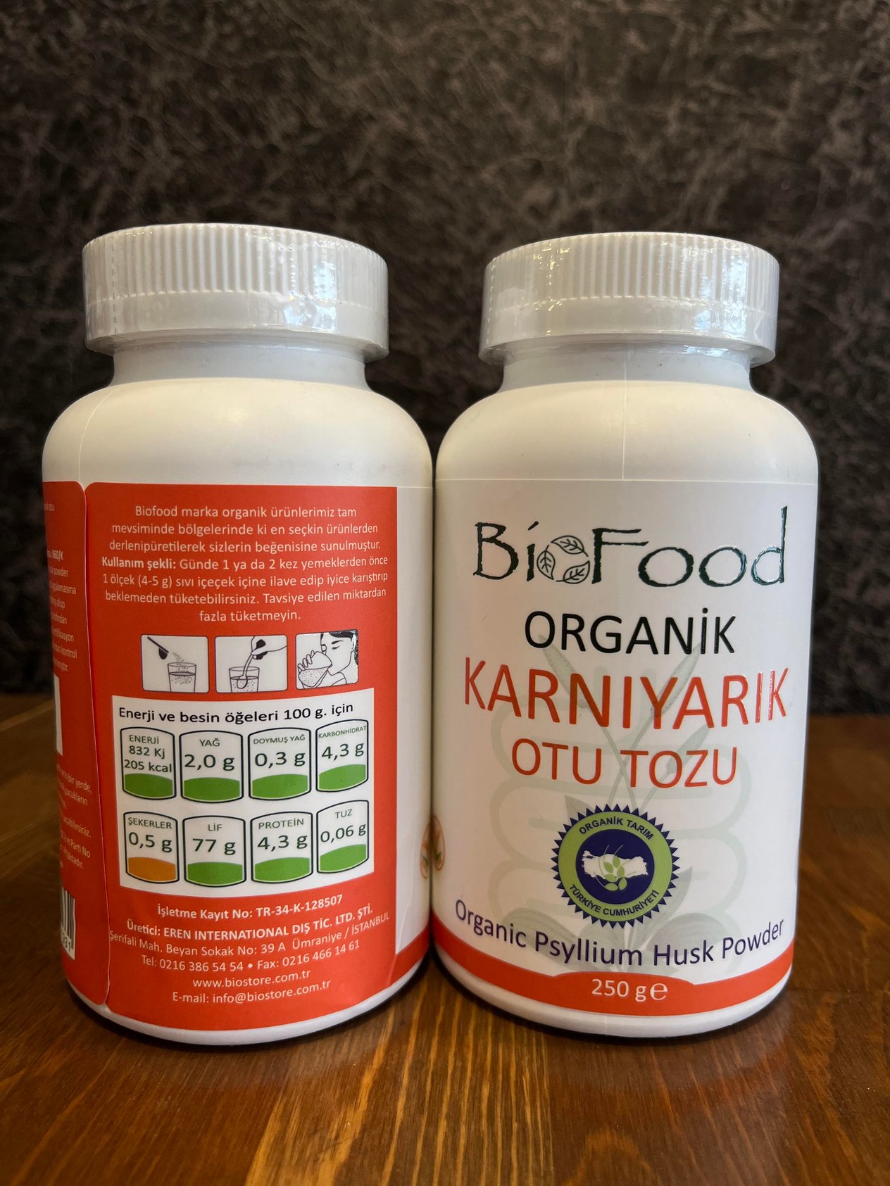 Organik Psyllium (Karnıyarık Otu) Tozu 250gr Biofood