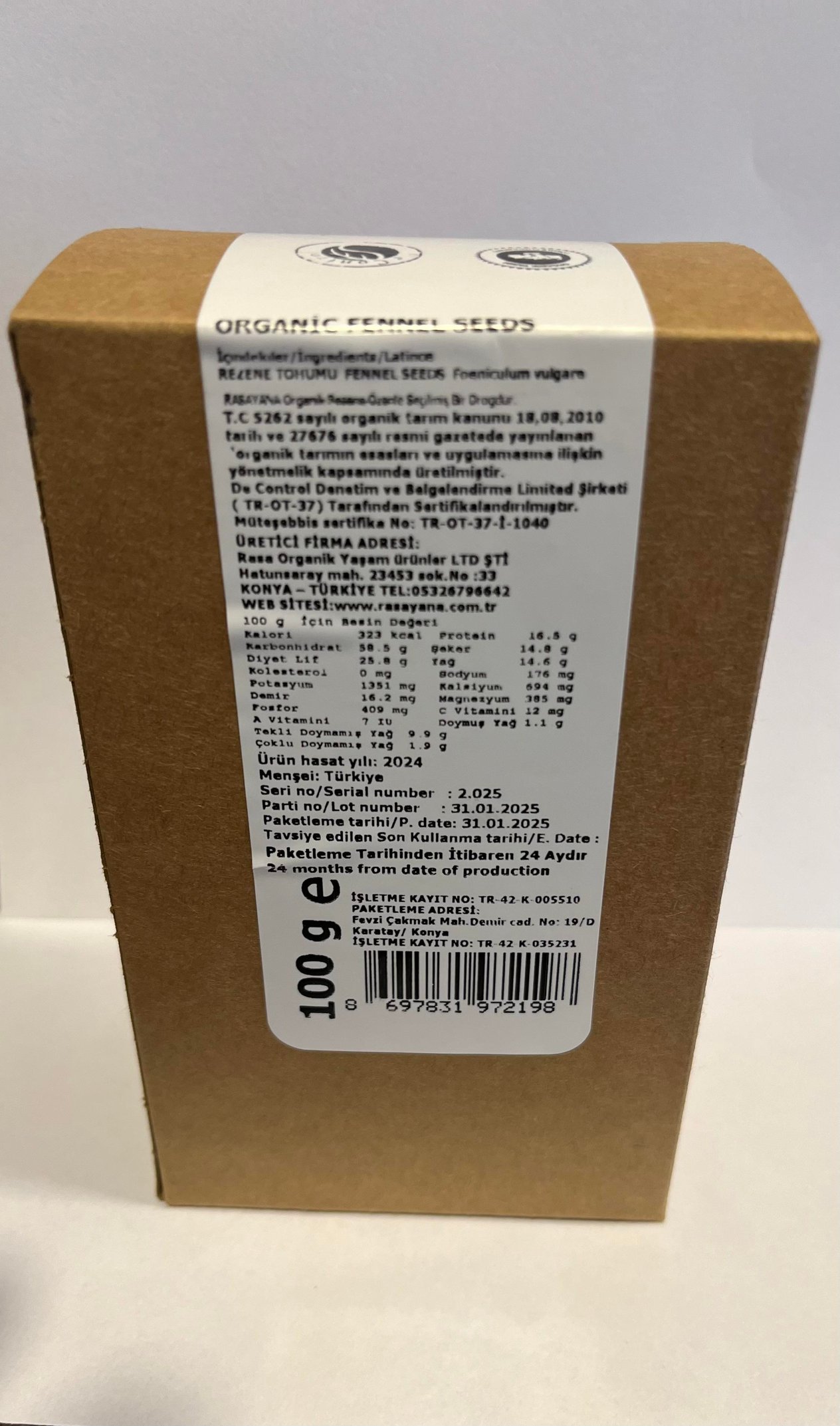 Organik Rezene 100gr Rasayana