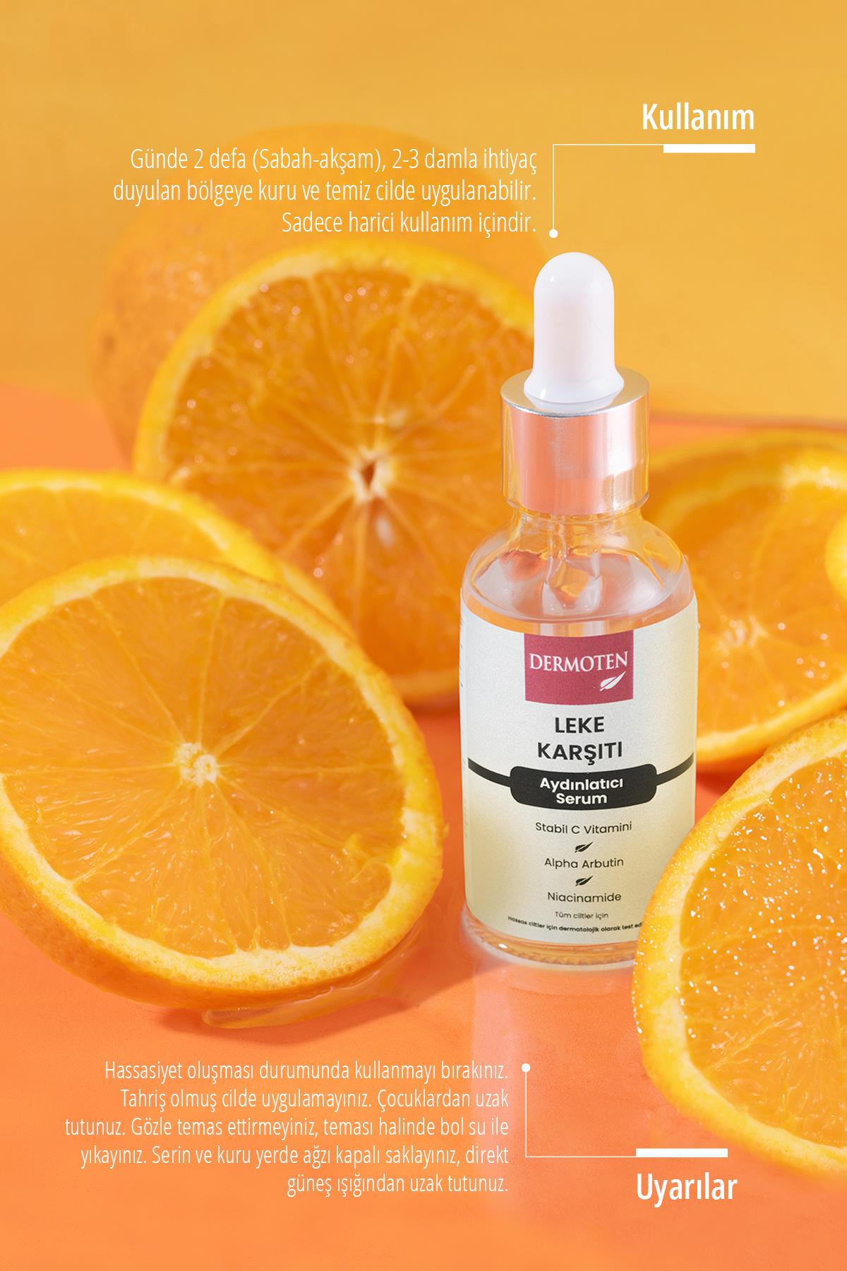 Leke Karşıtı, Aydınlatıcı C Vitaminli Cilt Bakım Serumu 30 ml