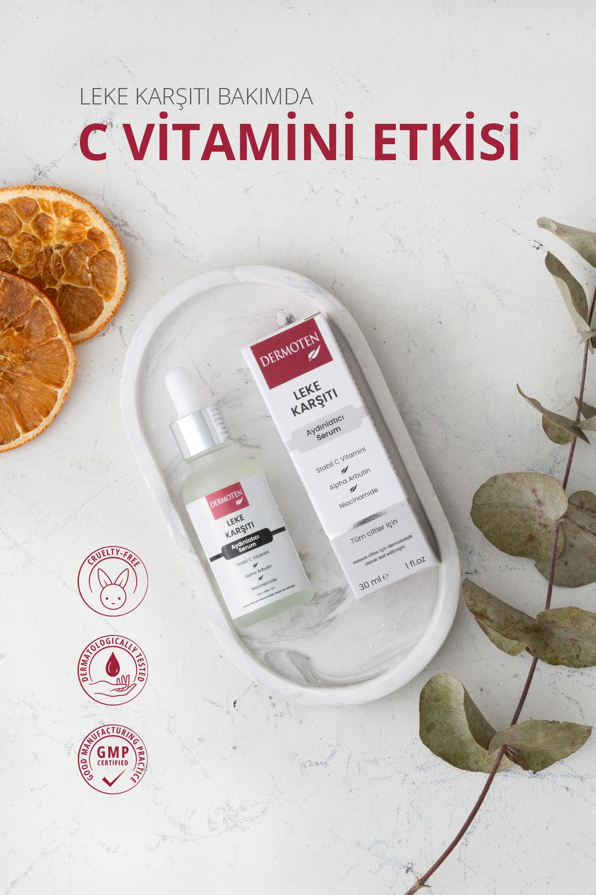 Leke Karşıtı, Aydınlatıcı C Vitaminli Cilt Bakım Serumu 30 ml