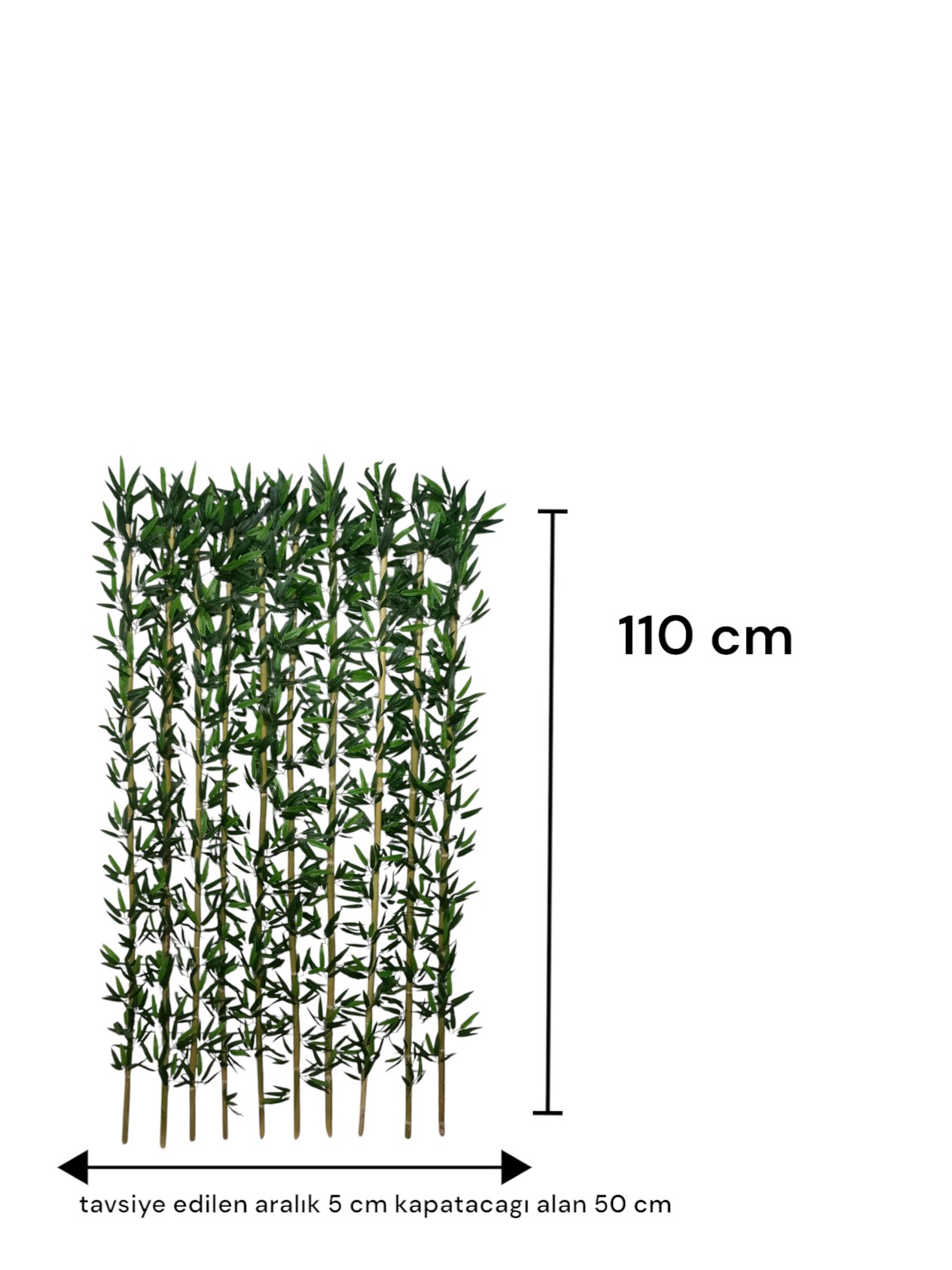 110 cm yapay bambu  dogal govde yogun yaprak 