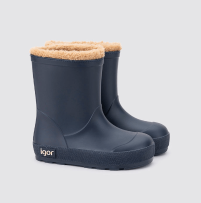 İgor Kürklü Çocuk Yağmur Botu Yogi Borreguito Navy Lacivert W10306-003 