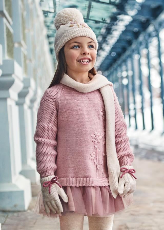 Mayoral Kız 3-9 Yaş Kışlık Örme Elbise Pembe 4918