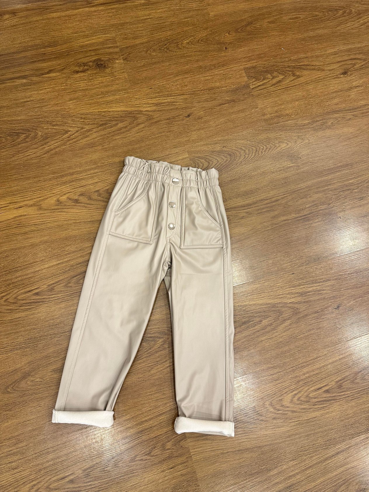 PL Kids 3982 Deri Bej Pantolon 