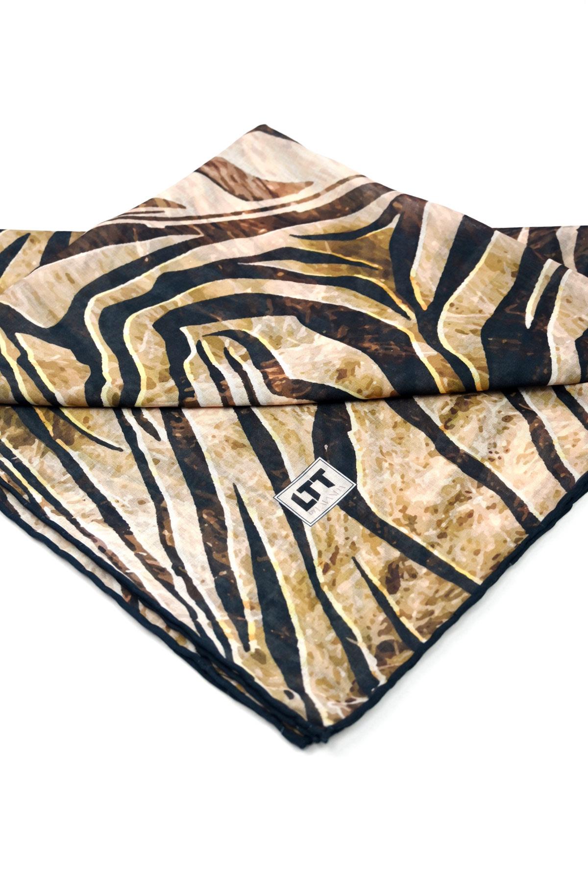 LTT Soft Kesik Elyaf Dijital Baskı Zebra Eşarp