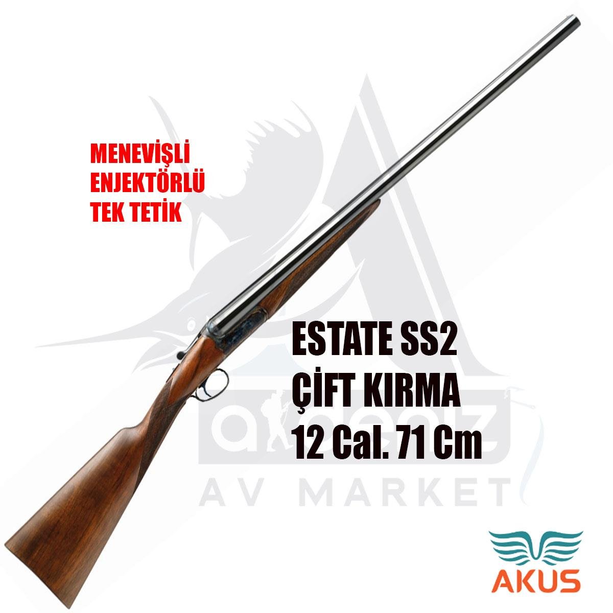 Akus Estate Çift Kırma 12 cal. 71 cm Yivsiz Av TüfeğiAKUS