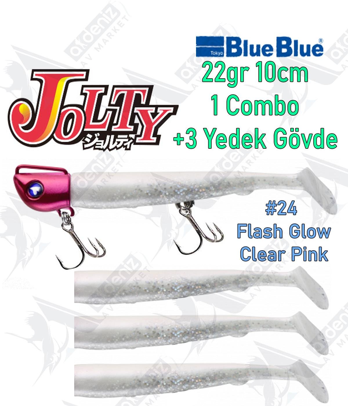 BlueBlue Jolty 22gr 10cm (1 Combo +3 Body) Silikon Yem Color:24BLUEBLUE