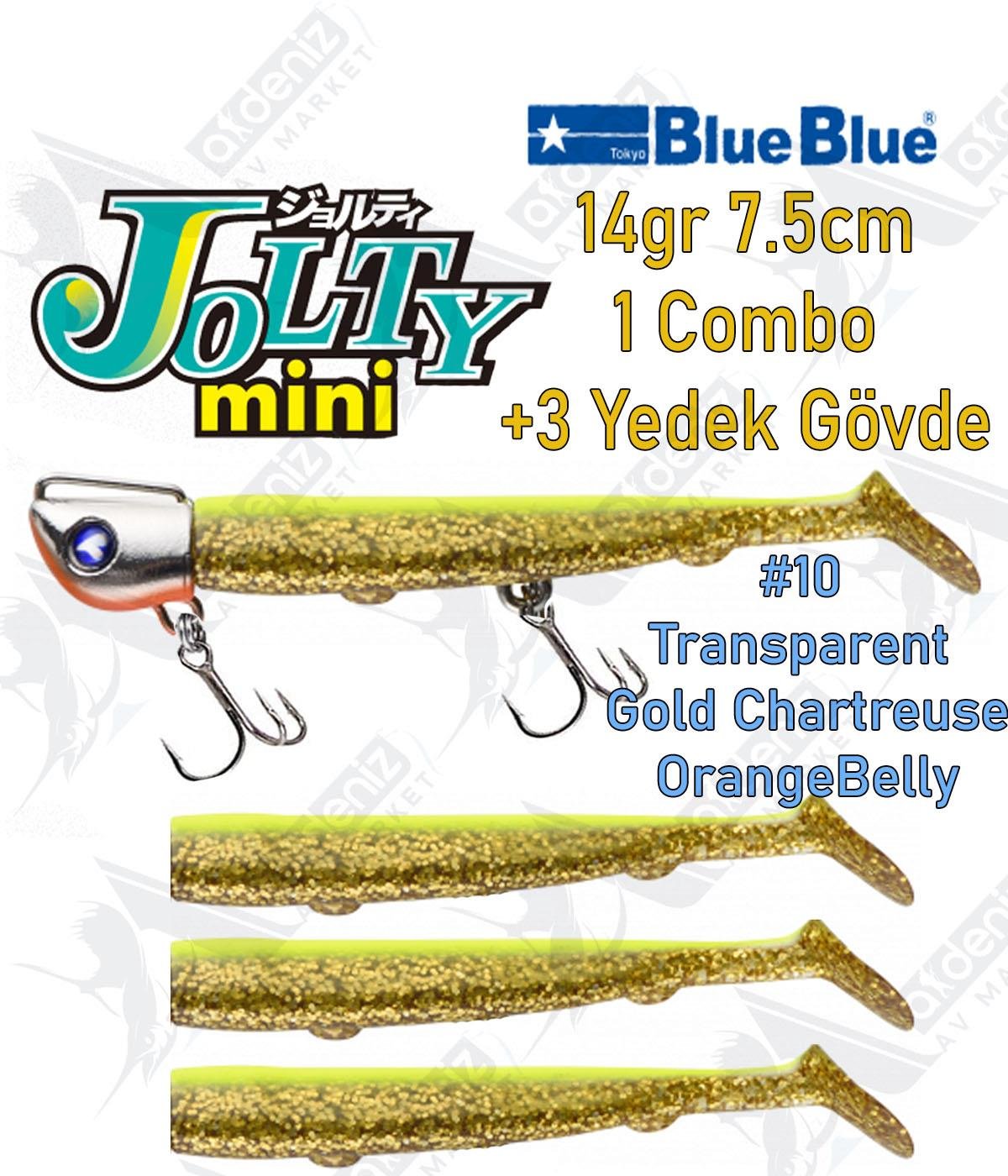 BlueBlue Jolty Mini 14gr 7,6cm (1 Combo +3 Body) Silikon Yem Color:10BLUEBLUE