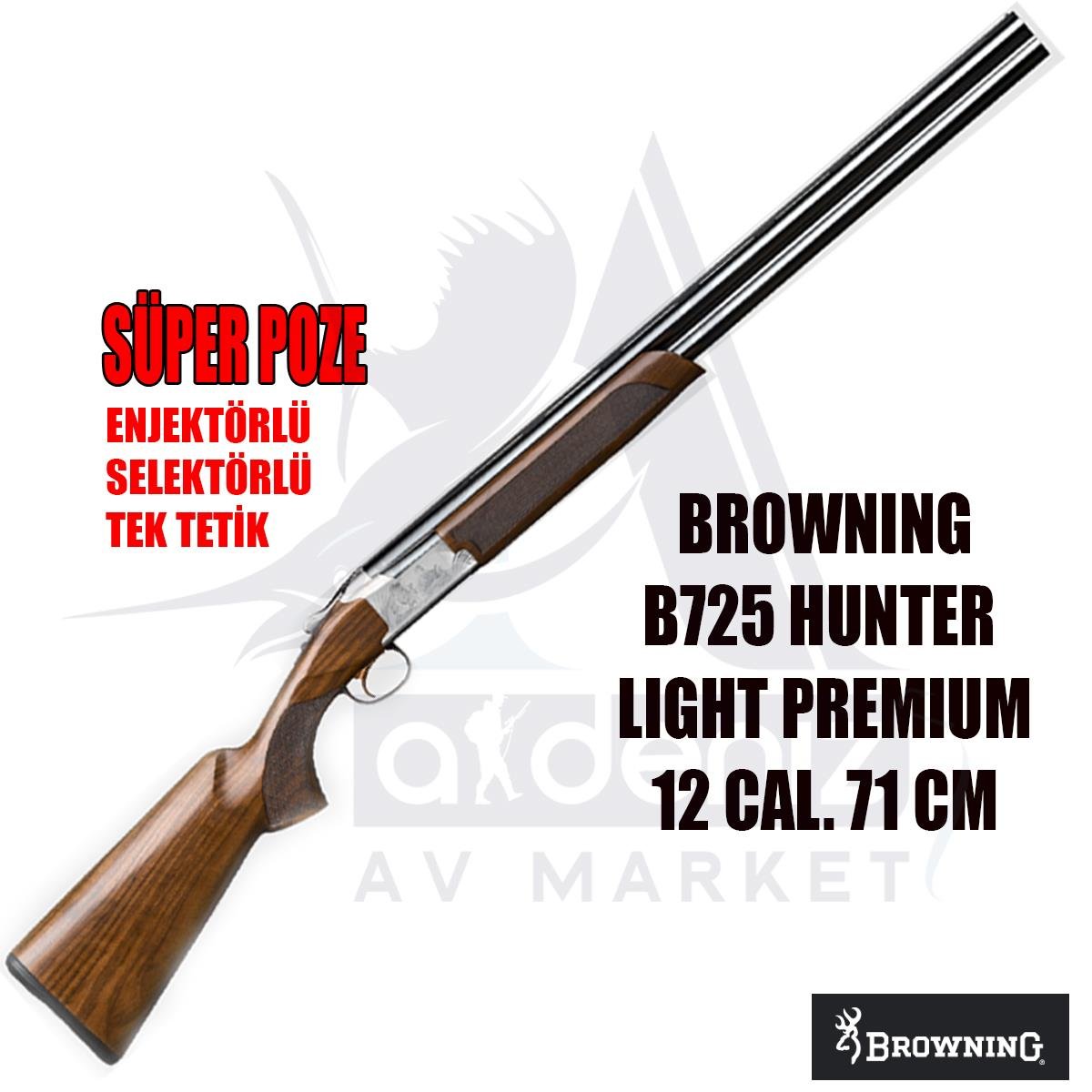 Browning B725 Hunter Light Premium Süper Poze Yivsiz Av Tüfeği 12 cal. 71 cmBROWNİNG