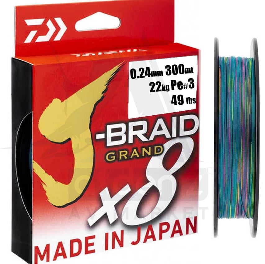 DAİWA JB Grand 8x (örgü) 0,24mm Pe#3 300m Multicolor İp MisinaDAİWA