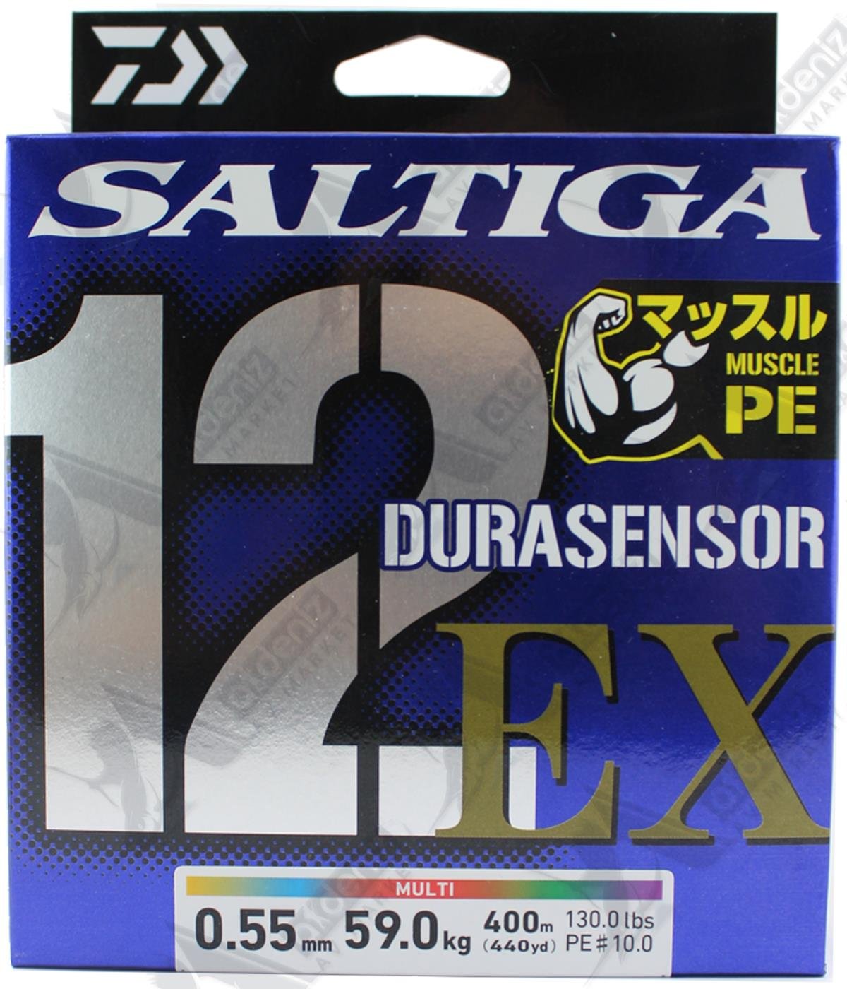 DAİWA Saltiga Durasensor X12 UVF EX+Sİ Braid Pe#10.0 0,55mm 400m 130Lbs Multicolor İp MisinaDAİWA