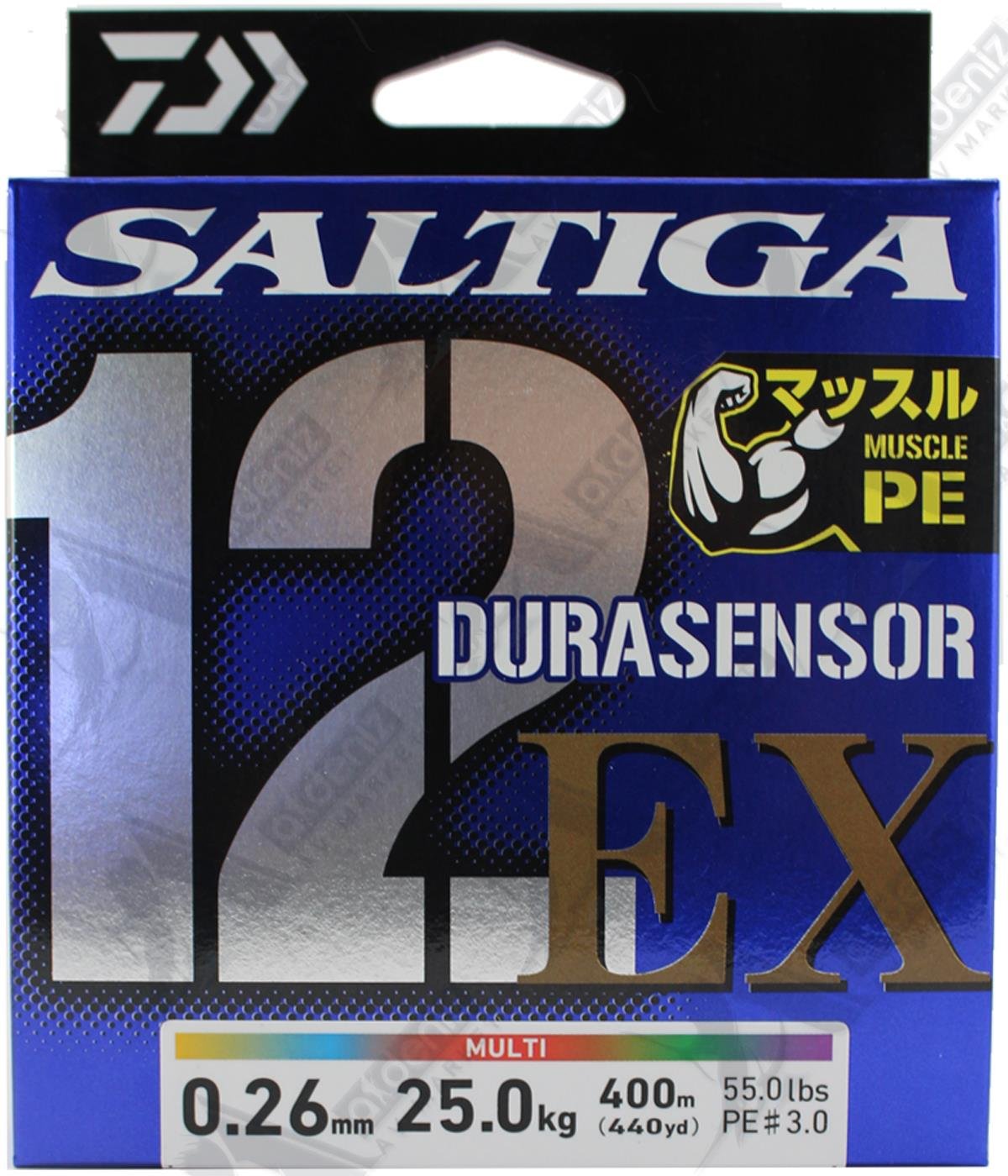 DAİWA Saltiga Durasensor X12 UVF EX+Sİ Braid Pe#3.0 0,26mm 400m 55Lbs Multicolor İp MisinaDAİWA