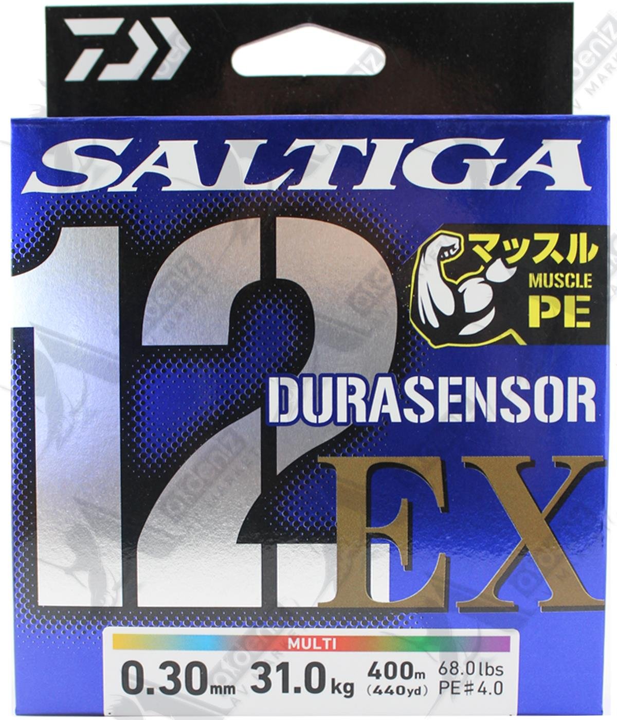 DAİWA Saltiga Durasensor X12 UVF EX+Sİ Braid Pe#4.0 0,30mm 400m 68Lbs Multicolor İp MisinaDAİWA