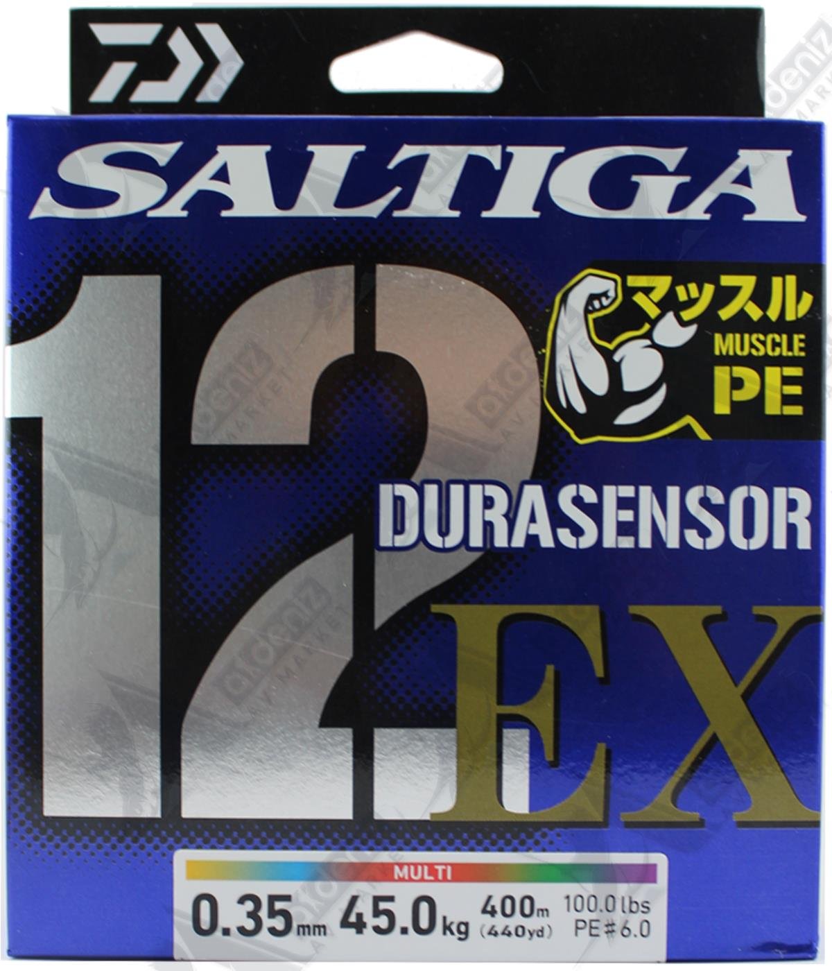 DAİWA Saltiga Durasensor X12 UVF EX+Sİ Braid Pe#6.0 0,35mm 400m 100Lbs Multicolor İp MisinaDAİWA