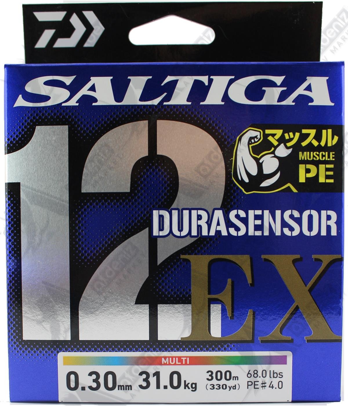 DAİWA Saltiga Durasensor X12 UVF EX+Sİ Braid Pe#4.0 0,30mm 300m 68Lbs Multicolor İp MisinaDAİWA