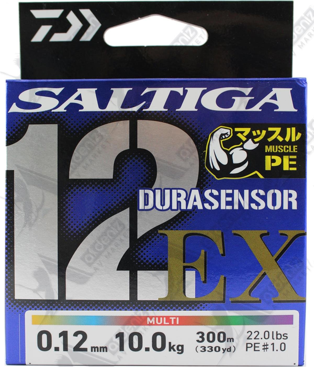 DAİWA Saltiga Durasensor X12 UVF EX+Sİ Braid Pe#1 0,12mm 300m 22Lbs Multicolor İp MisinaDAİWA