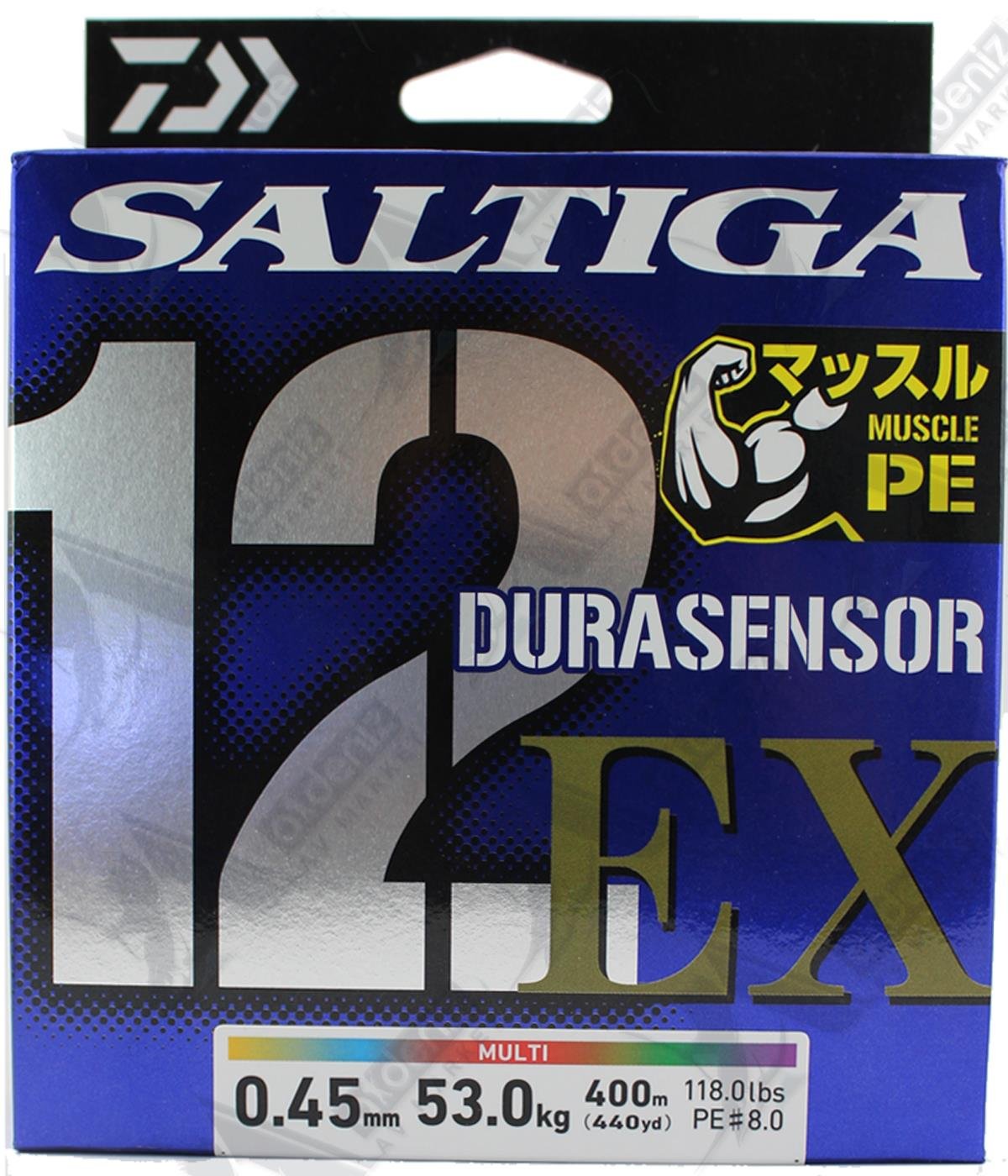 DAİWA Saltiga Durasensor X12 UVF EX+Sİ Braid Pe#8.0 0,45mm 400m 118Lbs Multicolor İp MisinaDAİWA