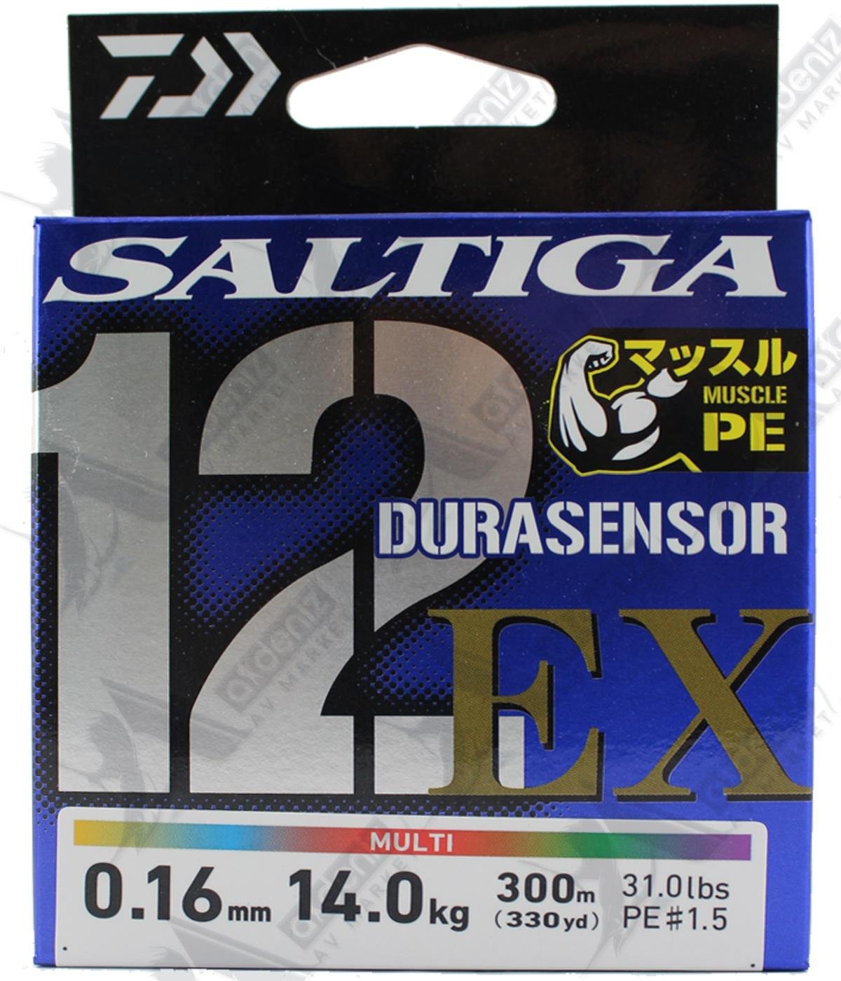 DAİWA Saltiga Durasensor X12 UVF EX+Sİ Braid Pe#1.5 0,16mm 300m 31Lbs Multicolor İp MisinaDAİWA