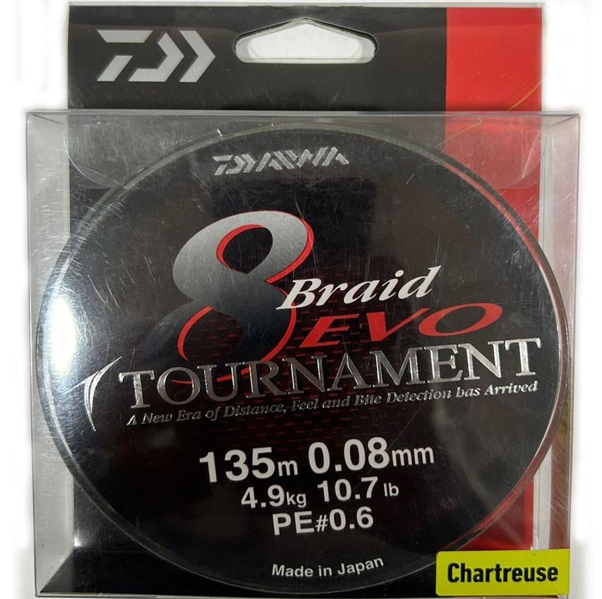 DAİWA Tournament Evo C 8x (örgü) 0,08mm Pe#0.6 135m Chartreuse İp MisinaDAİWA