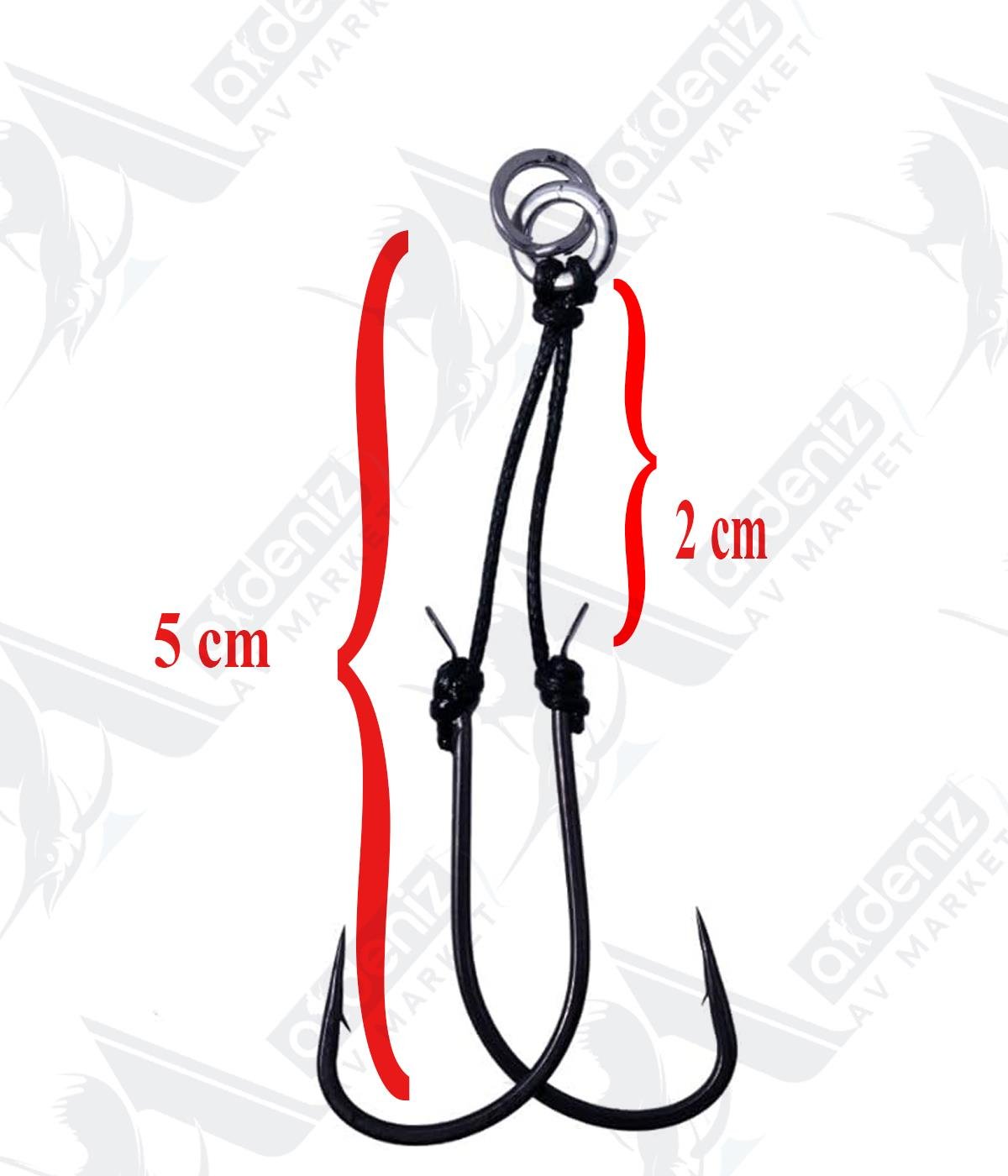 Duo Metal Assist Hook Hayagake Long Double Jig Assist İğne 2 (Adet) DM-HWF #18DUO